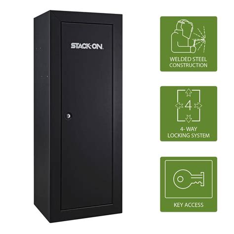 stack on 14 gun steel security cabinet black|stack on gun cabinet standoffs.